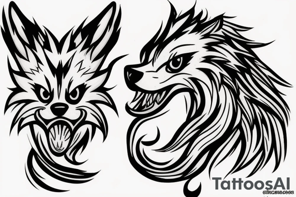 Arcanine fused with kleinspitz tattoo idea
