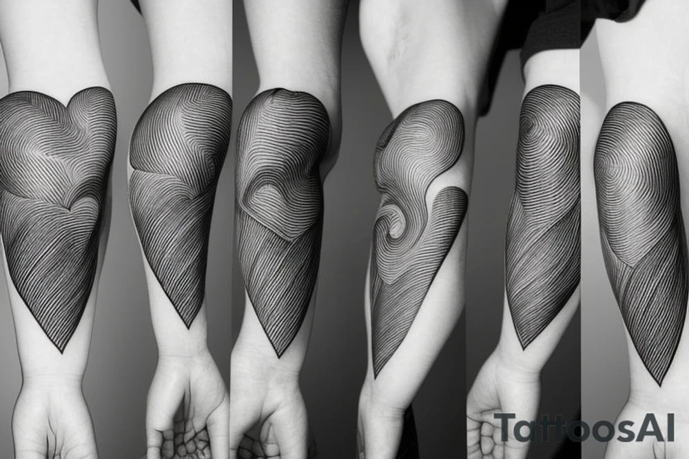 Human heart combined with earth and growth tattoo idea