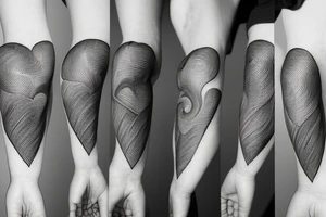 Human heart combined with earth and growth tattoo idea