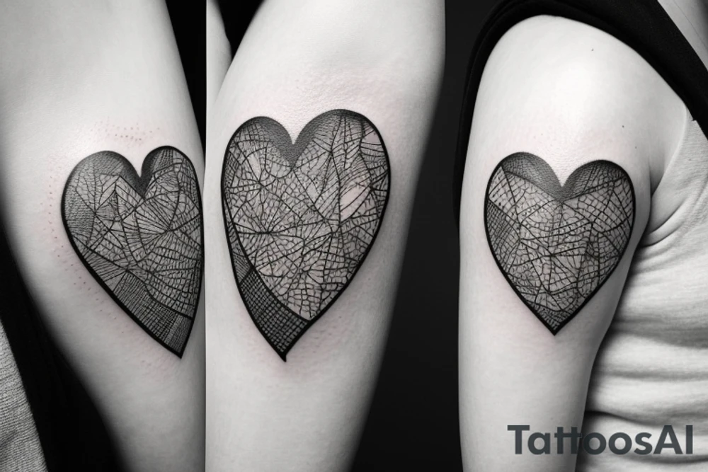Human heart combined with earth and growth tattoo idea