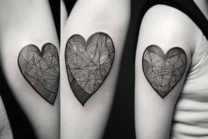 Human heart combined with earth and growth tattoo idea