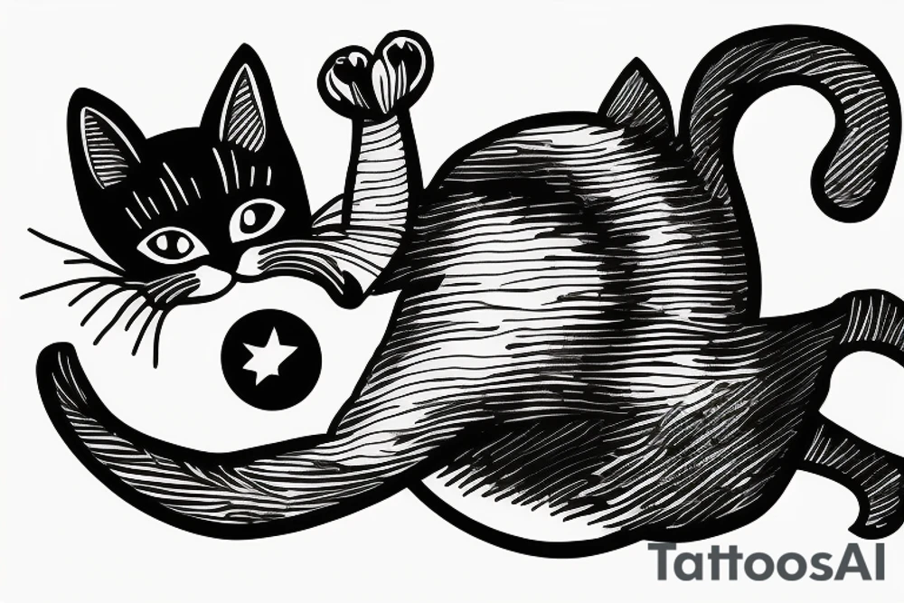 a cat skydiving out of a plane tattoo idea