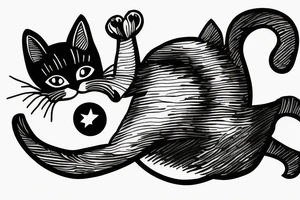 a cat skydiving out of a plane tattoo idea