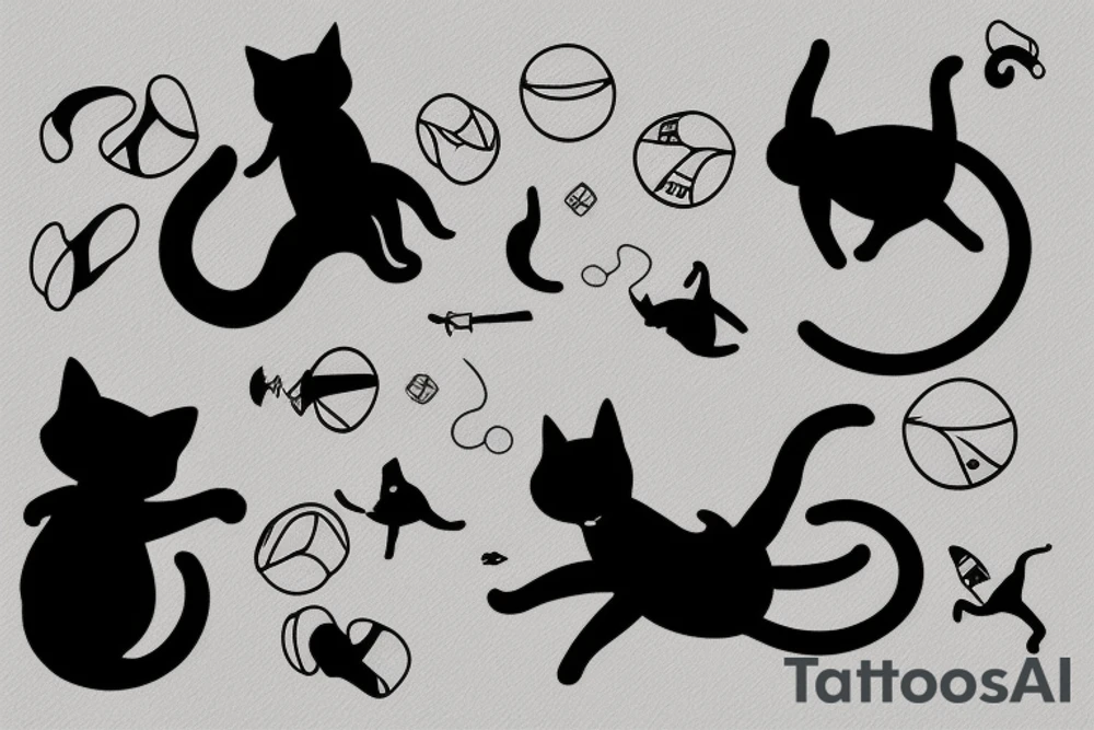 a cat skydiving out of a plane tattoo idea