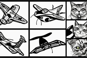 a cat skydiving out of a plane tattoo idea
