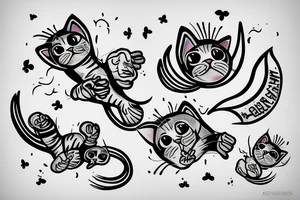 a cat skydiving out of a plane tattoo idea