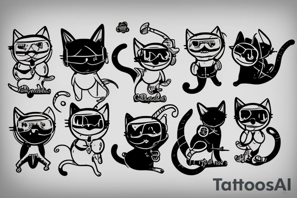 a cat skydiving tattoo idea