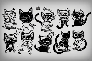 a cat skydiving tattoo idea