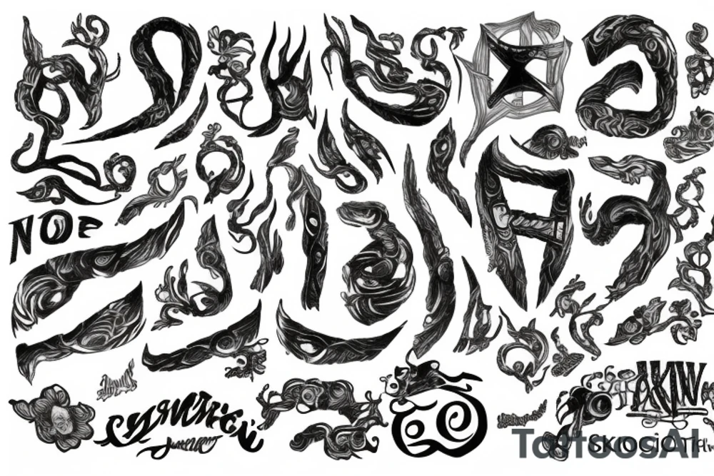 ghibli studio nordic script tattoo idea