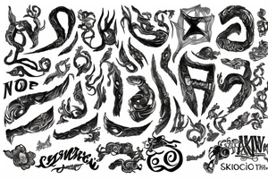 ghibli studio nordic script tattoo idea