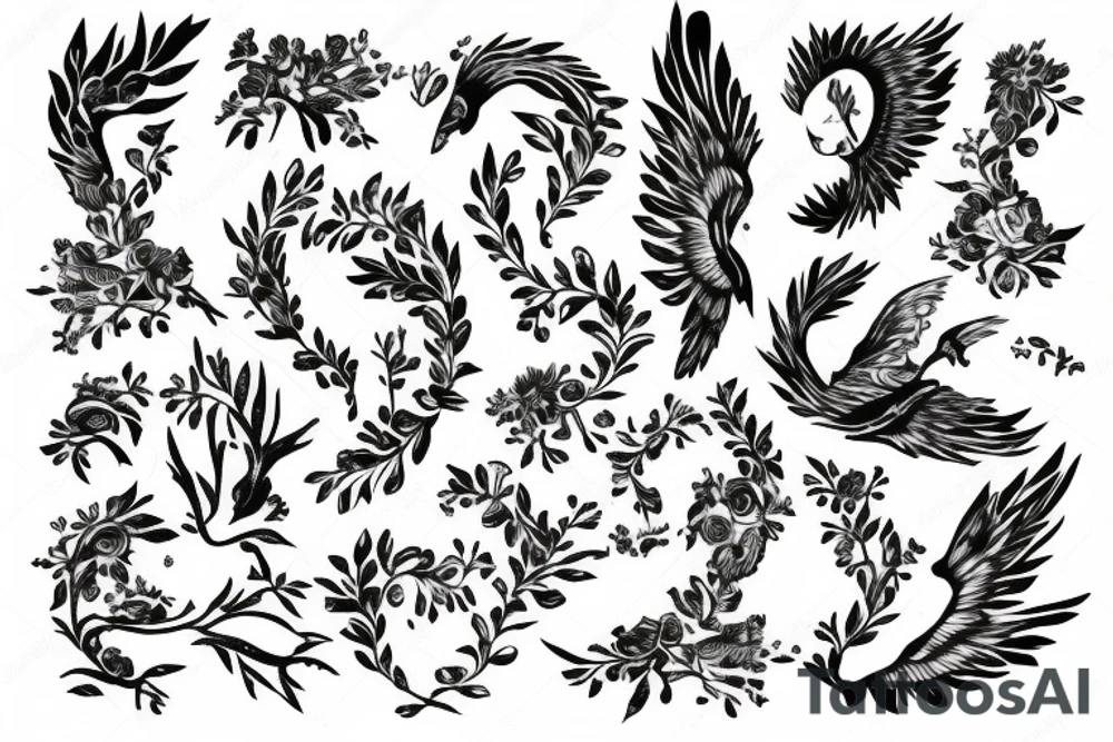 Angel with bottom part of tree tattoo idea