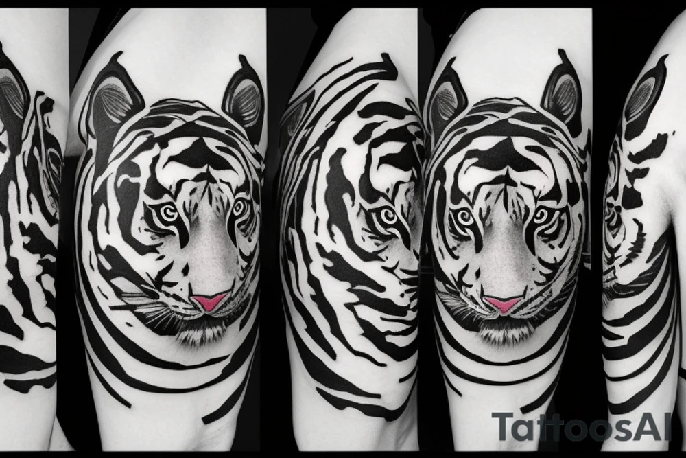 tiger realistic minimal impressive tattoo idea