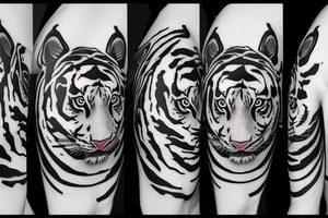 tiger realistic minimal impressive tattoo idea