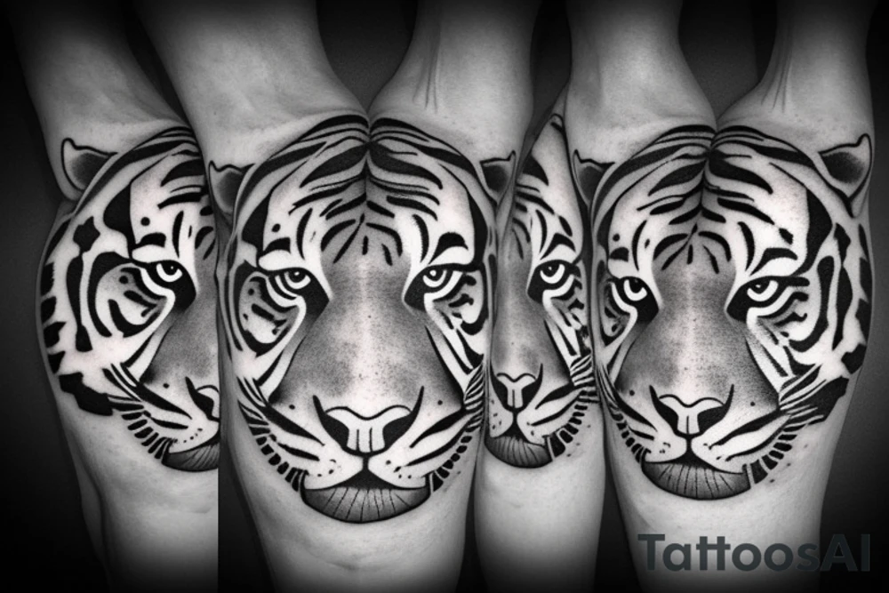 tiger realistic minimal impressive tattoo idea