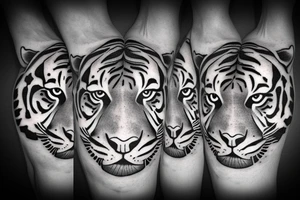 tiger realistic minimal impressive tattoo idea