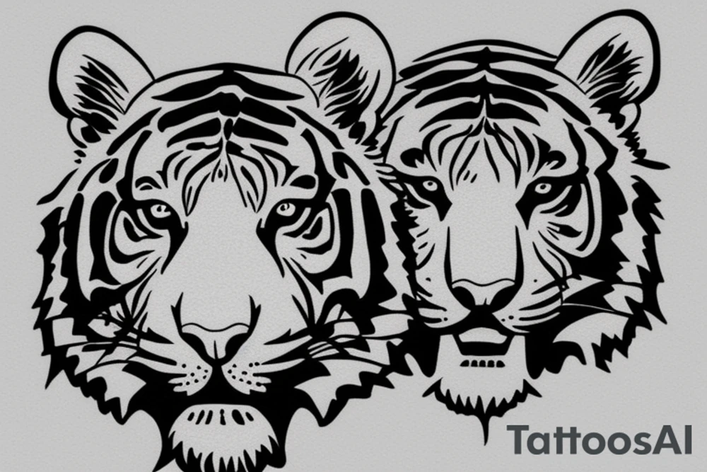 tiger realistic minimal impressive tattoo idea