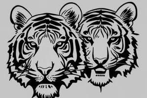 tiger realistic minimal impressive tattoo idea