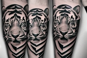 tiger realistic minimal impressive small size tattoo idea