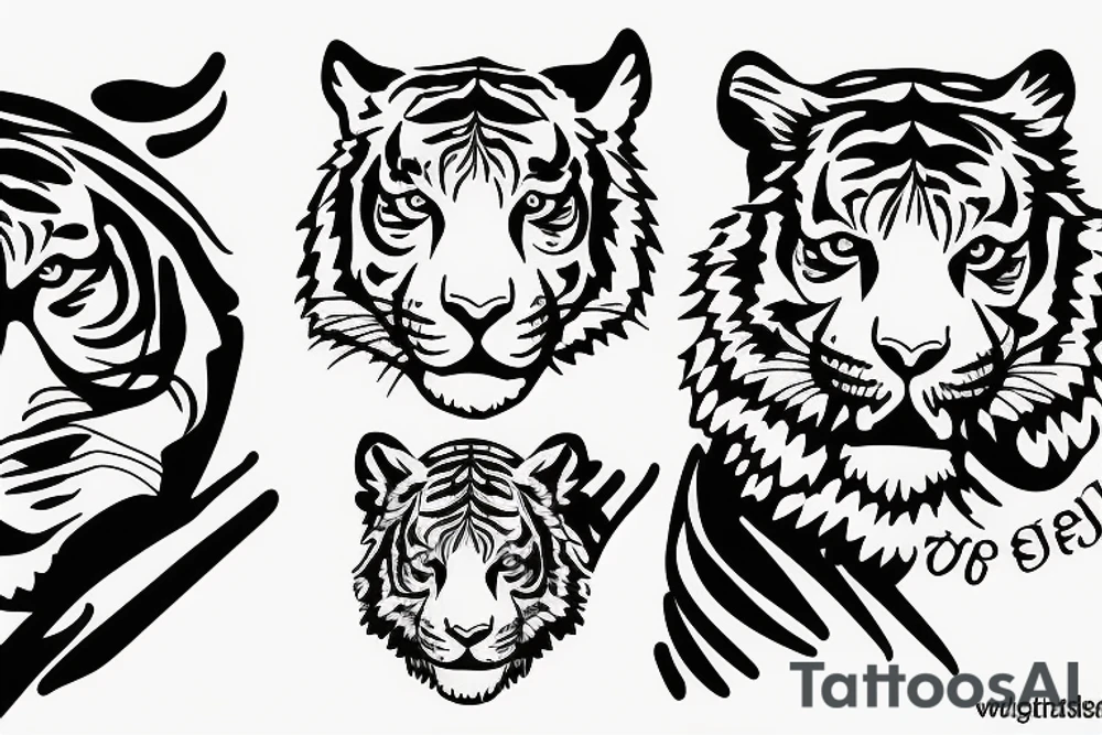 tiger realistic minimal impressive small size tattoo idea