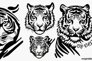 tiger realistic minimal impressive small size tattoo idea