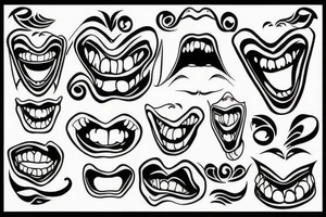 Smiled mouths tattoo idea