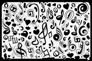 Music note with love tattoo idea
