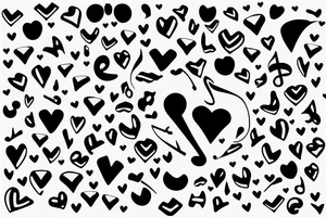 Music note with love tattoo idea