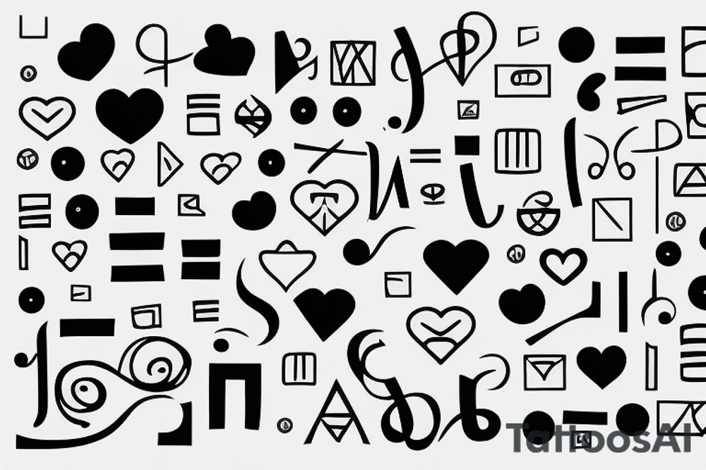 Minimal Music note with love tattoo idea