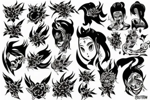 sukuna tattoos with desings inside it tattoo idea