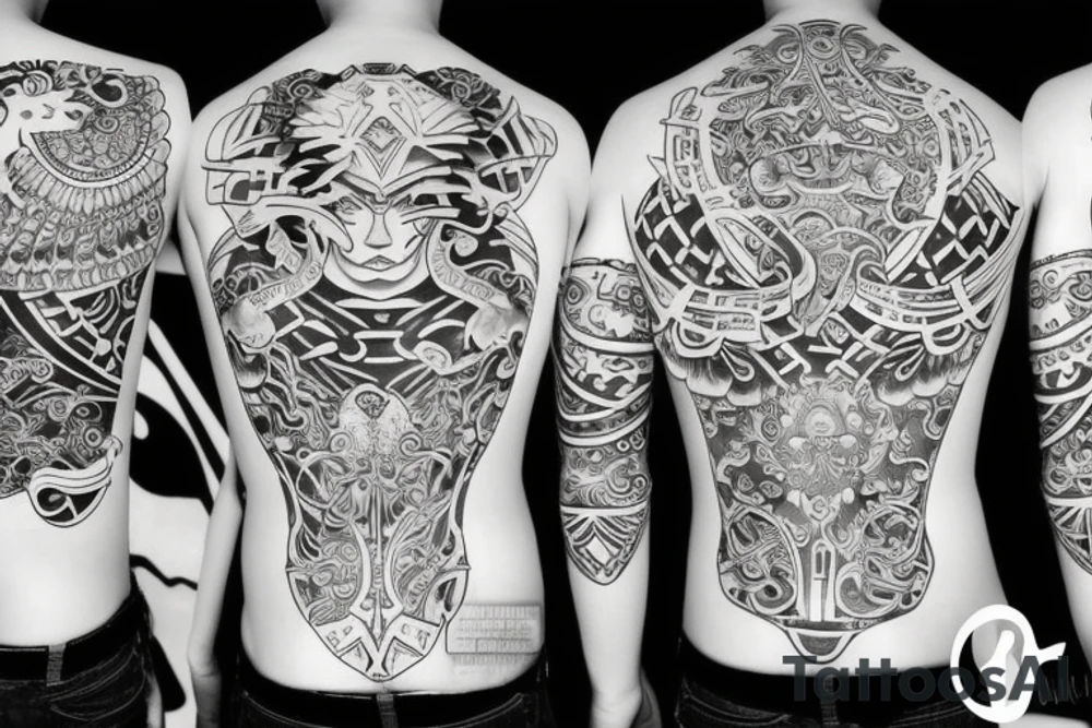 sukuna tattoos with desings inside it tattoo idea