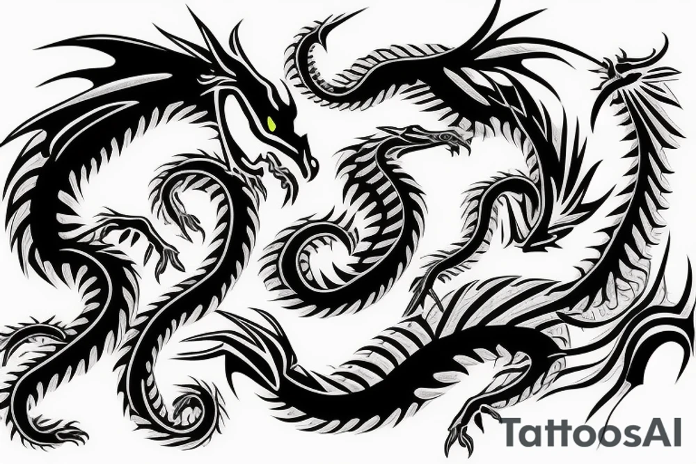 dragon across the forearm tattoo idea