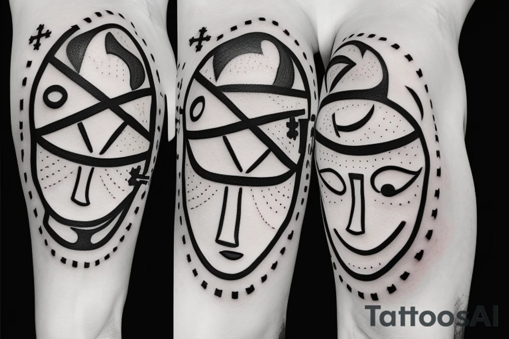 Smiley face with crosses for eyes tattoo idea