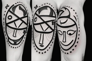 Smiley face with crosses for eyes tattoo idea