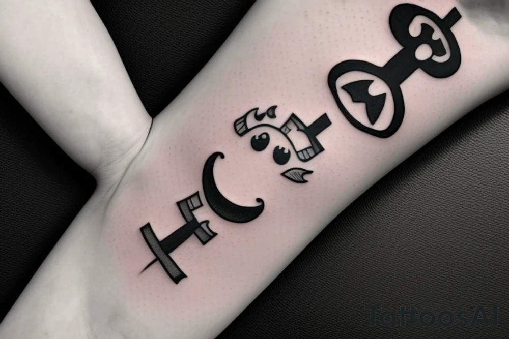 Smiley face with crosses for eyes tattoo idea