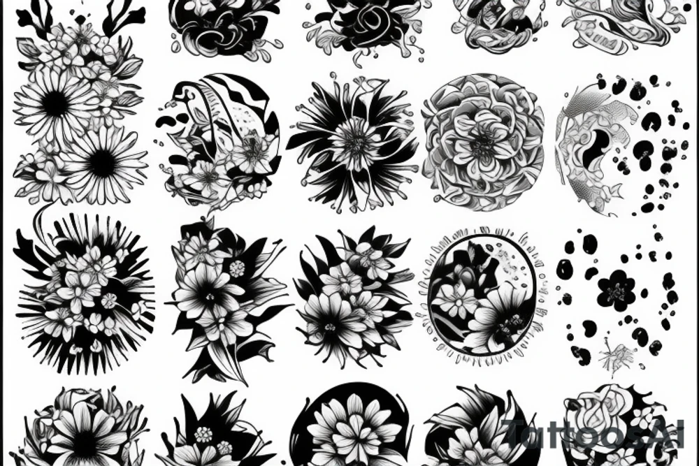 Flower and water tattoo idea