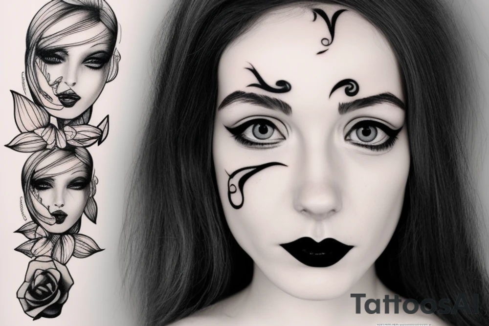 Girl face tattoo idea