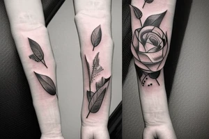 Very small size arm tattoo which is mixture of overthinker introvert, mystery tattoo idea
