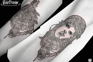Very small size arm tattoo which is mixture of overthinker introvert, mystery tattoo idea