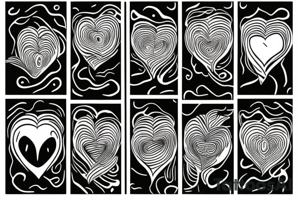 A face hiding in the corner of a human heart tattoo idea