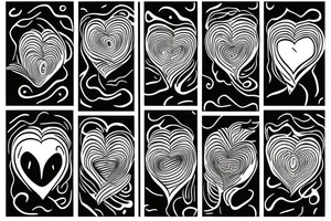 A face hiding in the corner of a human heart tattoo idea