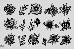 Flowers faice body tattoo idea