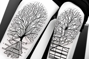 Science theme DNA tree brain future technologies heart words books wisdom philosophy art languages tattoo idea