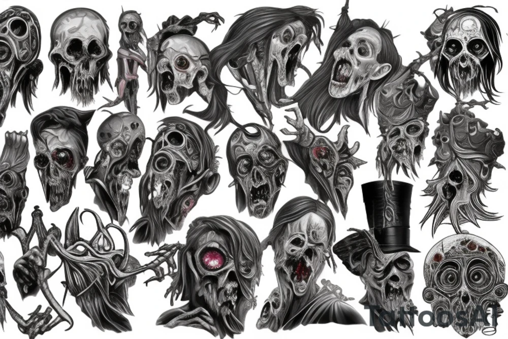 Zombie wizard tattoo idea