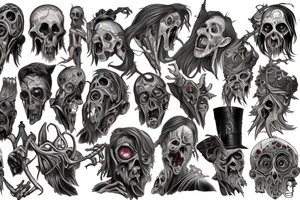 Zombie wizard tattoo idea