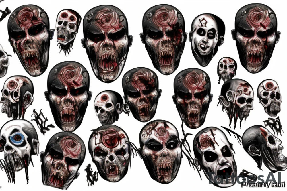 Zombie with pitbull tattoo idea