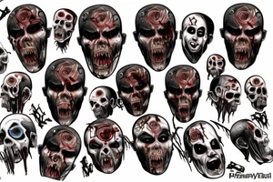 Zombie with pitbull tattoo idea