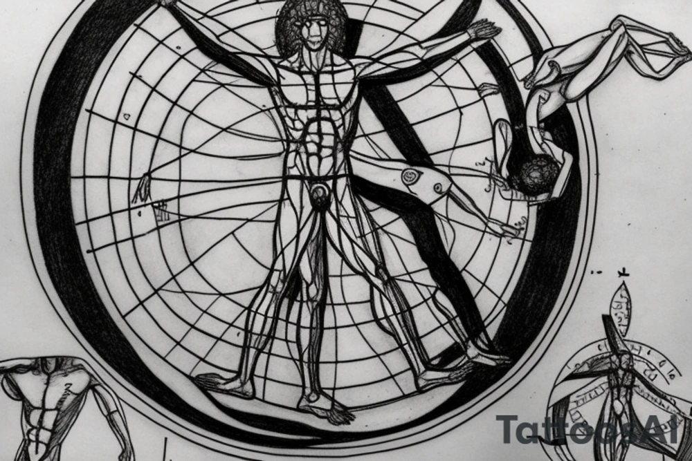vitruvian man , fibbonaci tattoo idea