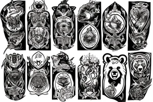 Bear with fire tattoo idea