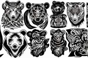 Bear with fire tattoo idea