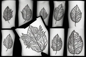 BEAR WITH LEAFS tattoo idea